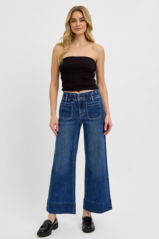 RISEN Elastic Band Wide Leg Jeans - Image 5