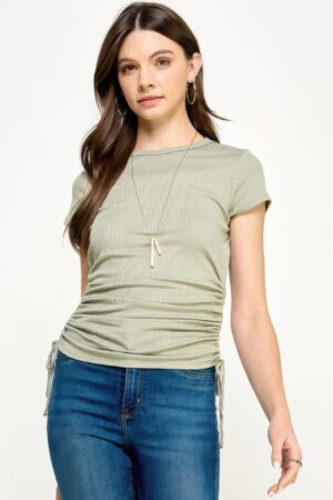 Side Ruched Detail Top