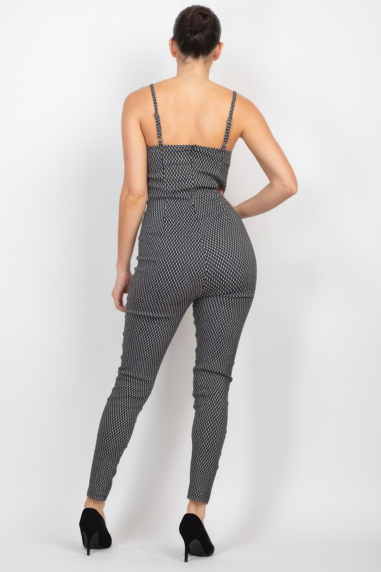 Plaid Sleeveless Zippered Jumpsuit - Image 4